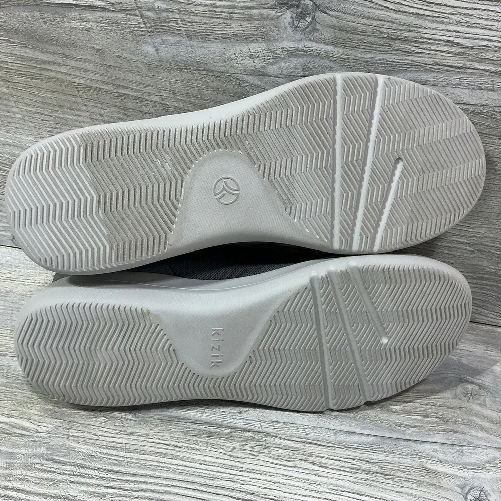 Kizik Madrid Eco Knit Men's Size 12 Wide Grey White Hands Free Sneakers Shoes